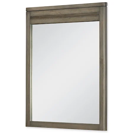 Vertical Mirror with Weathered Oak Finished Frame